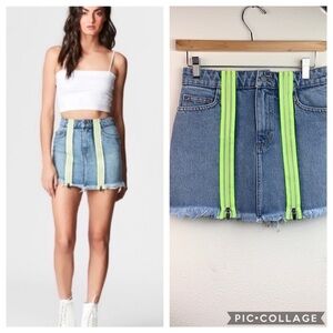 NEW LF Carmar neon zipper Colin jean mini skirt